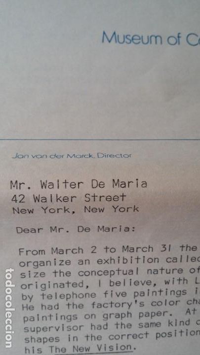 Otros objetos de arte: WALTER DE MARIA - Marcel Duchamp, Chicago Project, SMS#1, 1968 - Foto 6