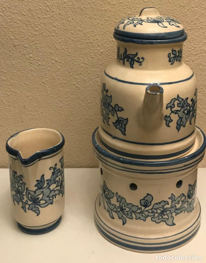 Otros objetos de arte: tetera con stand y jarr&oacute;n leche valenciana - Foto 2