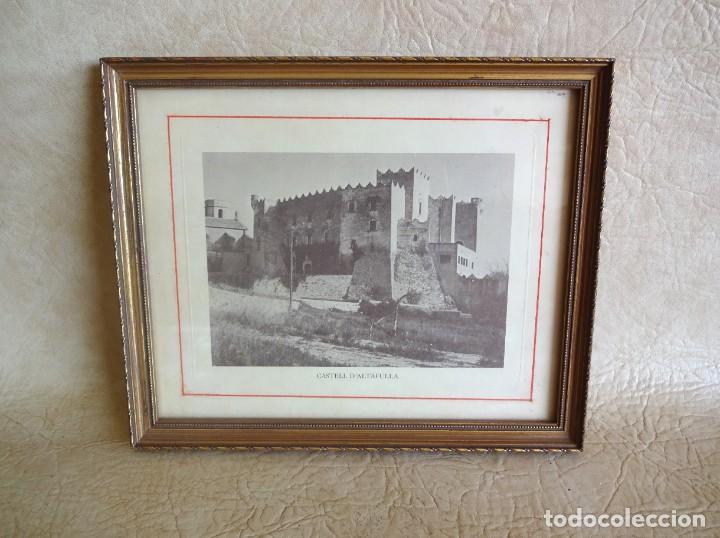 Otros objetos de arte: cuadro con antigua lamina de castillo de altafulla castell - Foto 1