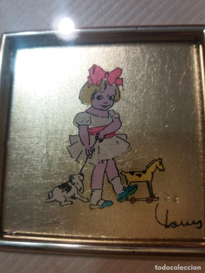 Otros objetos de arte: CUADROS PINTADO SOBRE L&Aacute;MINA ORO 22 KLT. - Foto 3
