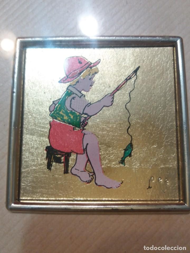 Otros objetos de arte: CUADROS PINTADO SOBRE L&Aacute;MINA ORO 22 KLT. - Foto 5
