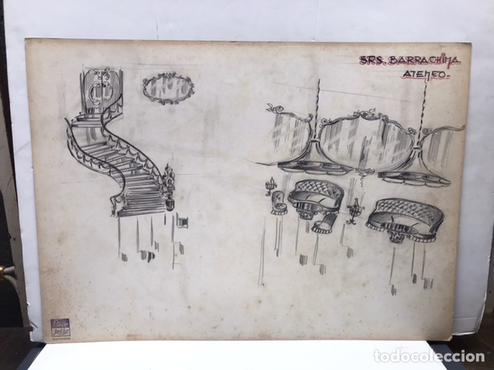Otros objetos de arte: BOCETO INTERIORISMO SR BARRACHINA ,ATENEO DE VALENCIA - Foto 3