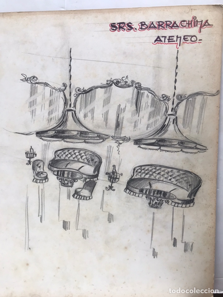Otros objetos de arte: BOCETO INTERIORISMO SR BARRACHINA ,ATENEO DE VALENCIA - Foto 1