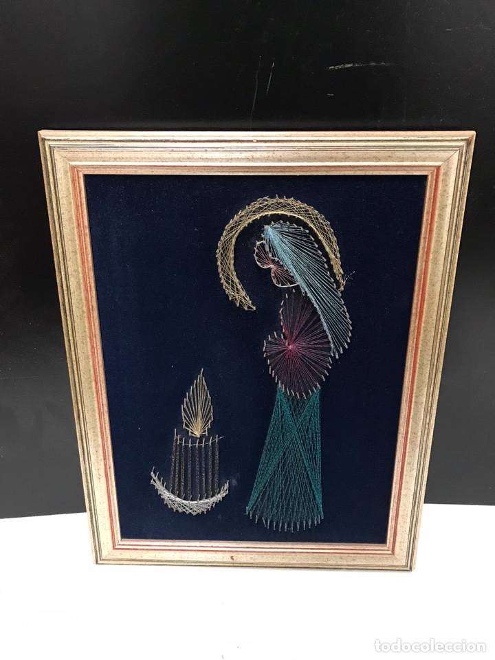 Otros objetos de arte: Antiguo cuadro de hilo - Foto 1