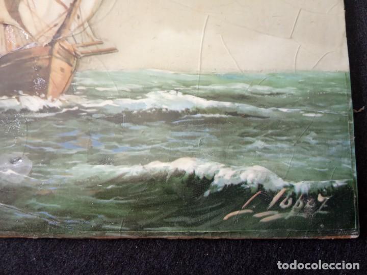 Otros objetos de arte: BARCO EN RELIEVE SOBRE TABLERO - Foto 4