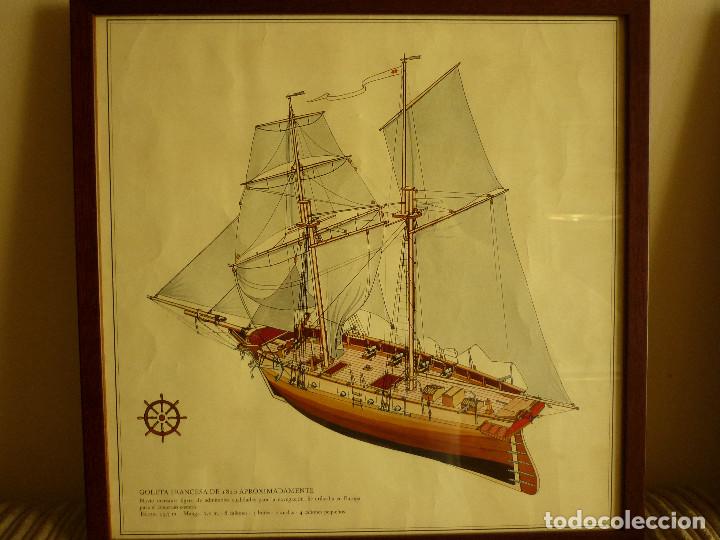Otros objetos de arte: DOS LAMINAS DE BARCOS ANTIGUOS ENMARCADAS - Foto 2
