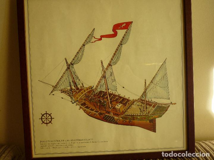Otros objetos de arte: DOS LAMINAS DE BARCOS ANTIGUOS ENMARCADAS - Foto 4