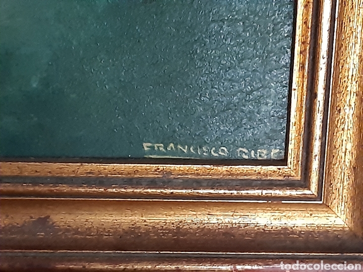 Otros objetos de arte: Cuadro antiguo l&aacute;mina barnizada sobre tablex, de Francisco Ribera, con marco - Foto 6