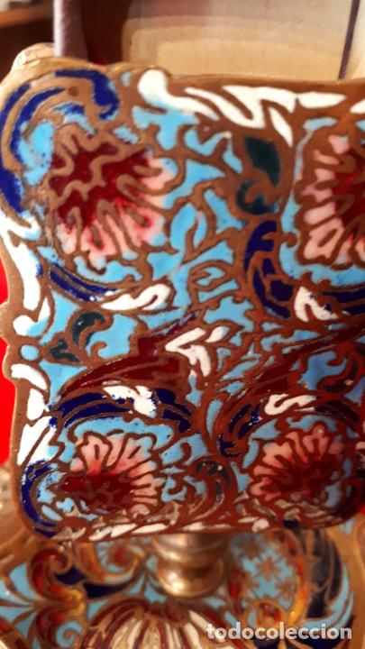 Otros objetos de arte: CERILLERO DE ESMALTE CHAMPLEVE.S.XIX - Foto 7