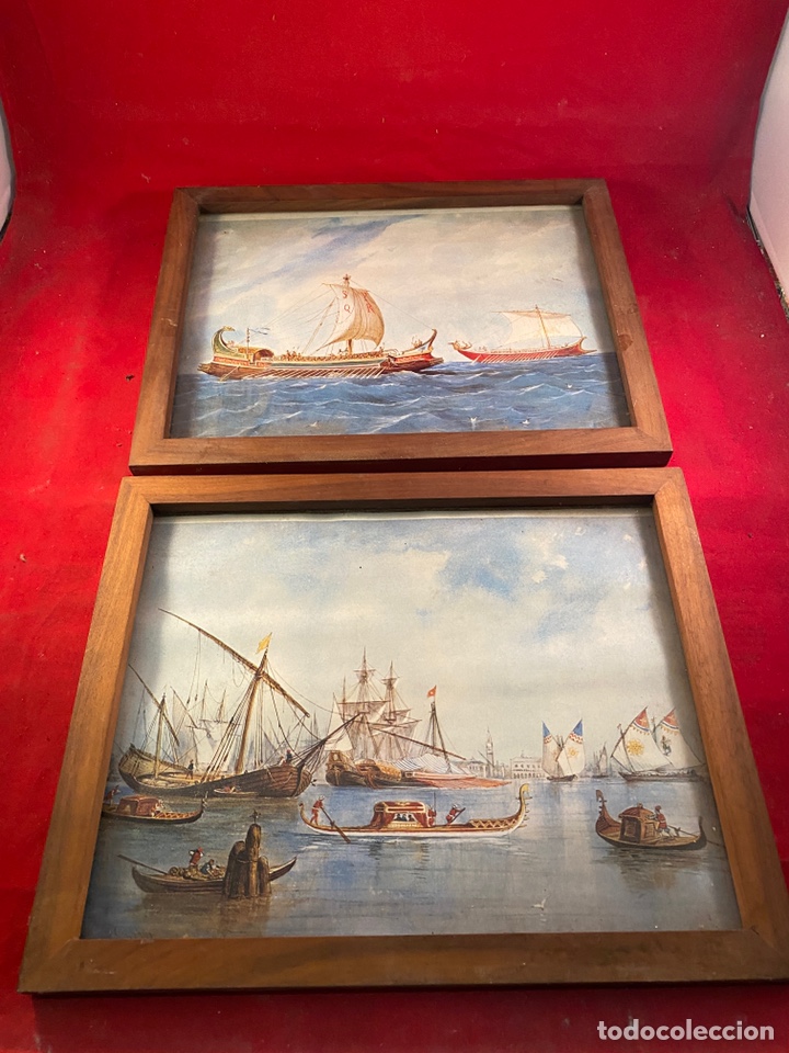 Otros objetos de arte: Pareja de im&aacute;genes marinas enmarcadas - Foto 1