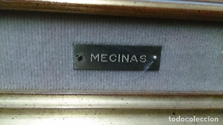Otros objetos de arte: MECINAS ESMALTE SE&Ntilde;ORA CON PARAGUAS ENMARCADO - Foto 8