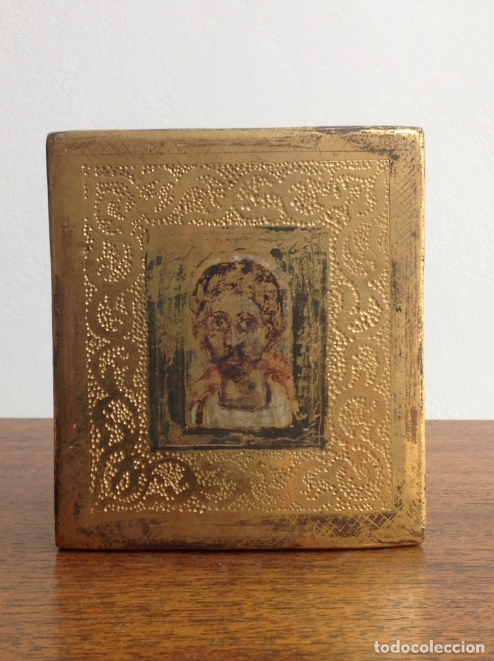 Otros objetos de arte: Icono con esgrafiado, estofado , pan de oro - Foto 1