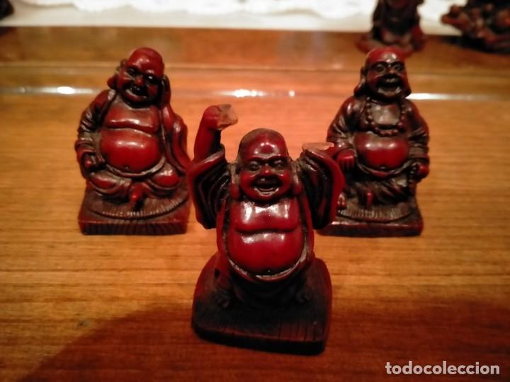 Otros objetos de arte: LOTE DE 3 BUDAS DE RESINA - Foto 3