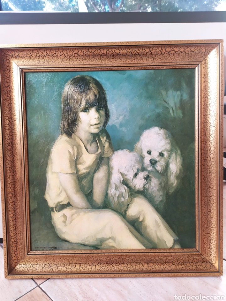 Otros objetos de arte: Cuadro vintage de Francisco Ribera 62 x 66cm - Foto 2