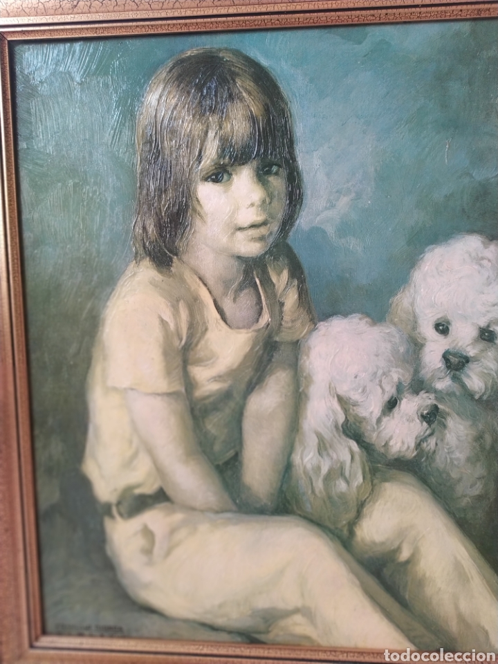 Otros objetos de arte: Cuadro vintage de Francisco Ribera 62 x 66cm - Foto 3