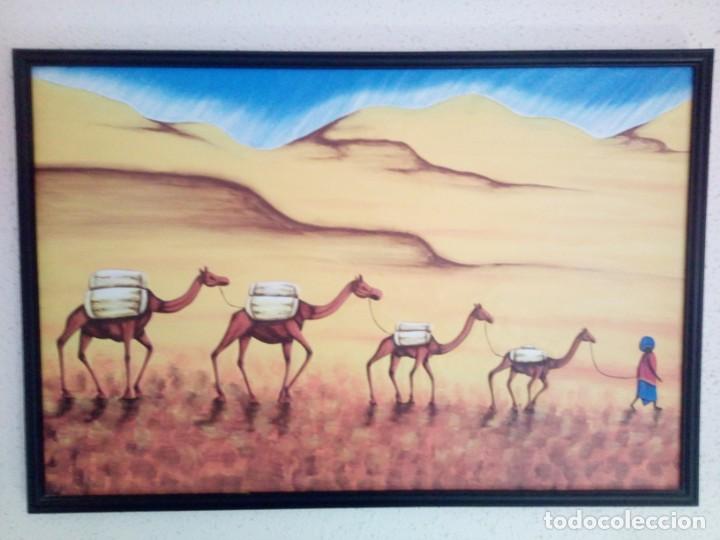 Otros objetos de arte: CUADRO RELIEVE MADERA DESIERTO - Foto 1