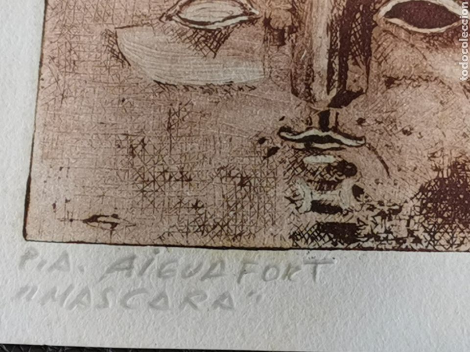 Otros objetos de arte: Aguafuerte P. A. M&aacute;scara n&ordm;4 de 6. - Foto 5