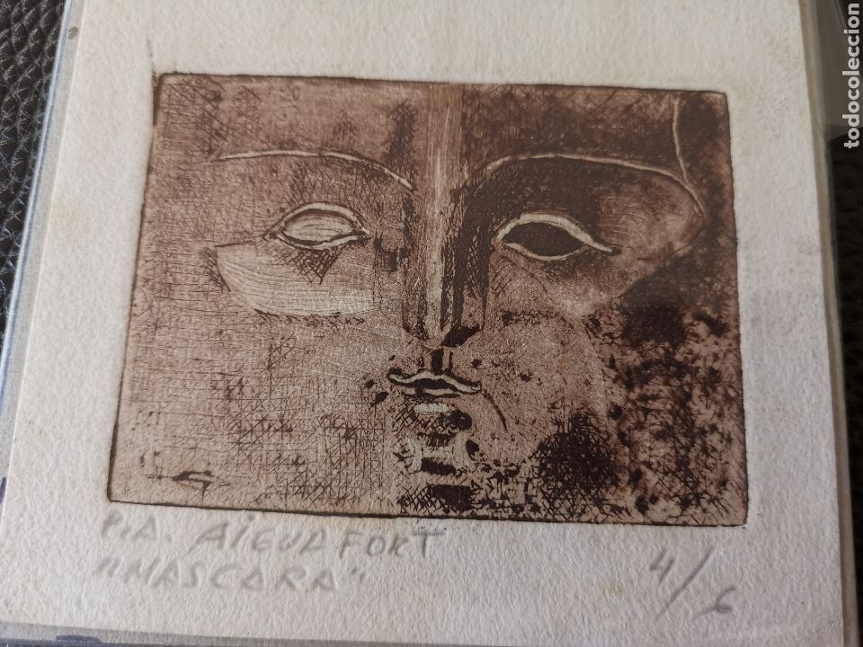 Otros objetos de arte: Aguafuerte P. A. M&aacute;scara n&ordm;4 de 6. - Foto 1
