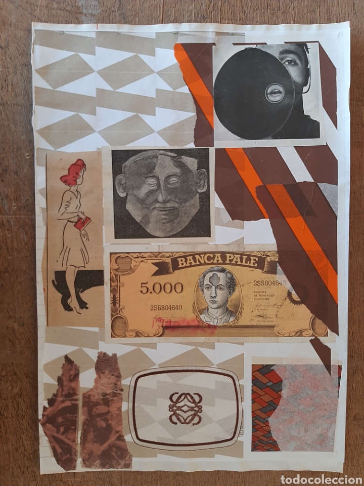 Otros objetos de arte: Collage sobre papel de cuaderno - Foto 1