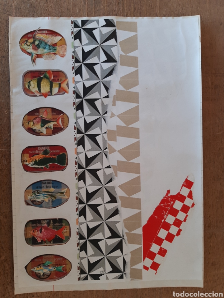 Otros objetos de arte: Collage sobre papel de cuaderno - Foto 1