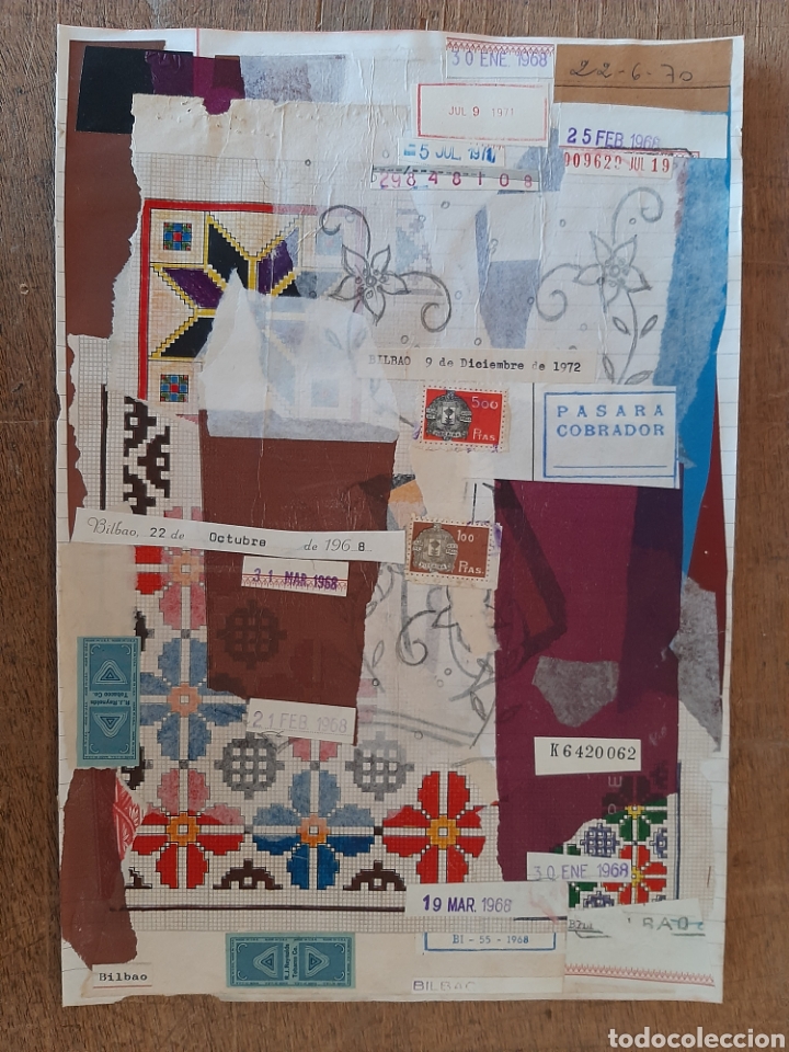 Otros objetos de arte: Collage sobre papel de cuaderno - Foto 1