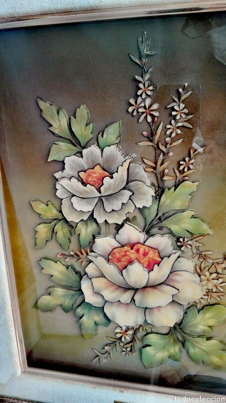 Otros objetos de arte: Cuadro tridimensional de flores - Foto 3
