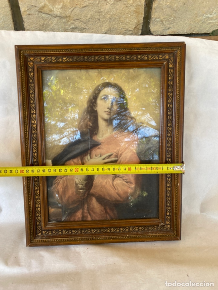 Otros objetos de arte: Cart&oacute;n Virgen enmarcado - Foto 3