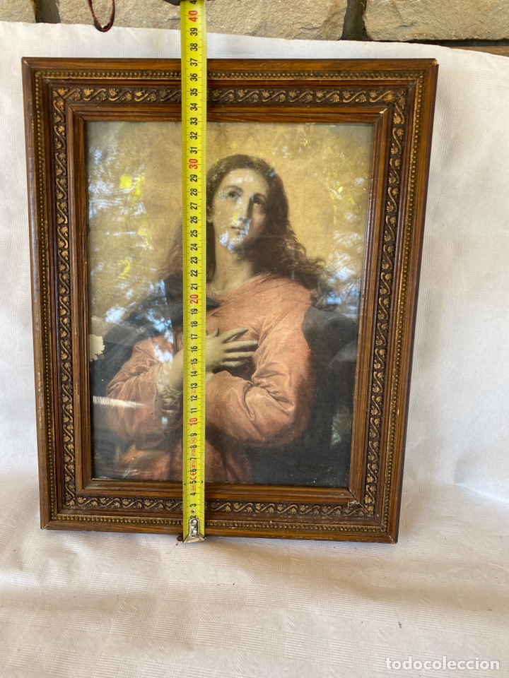Otros objetos de arte: Cart&oacute;n Virgen enmarcado - Foto 4