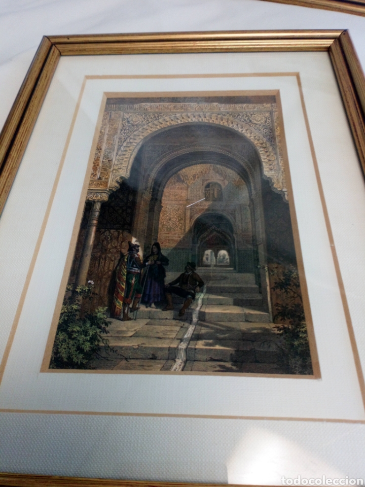 Otros objetos de arte: Lote 3 postales enmarcadas de la Alhambra - Foto 2