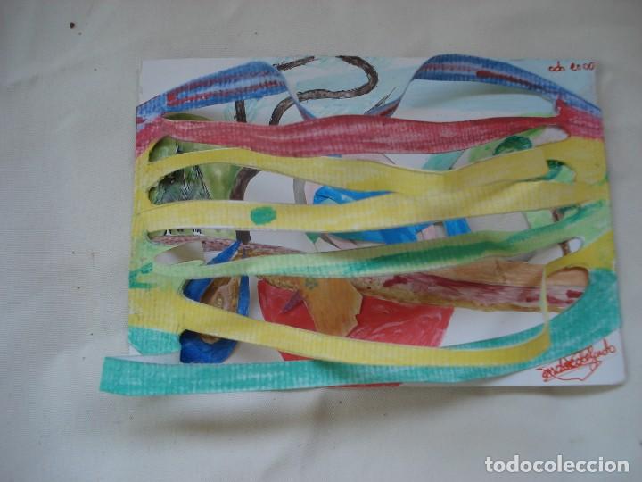 Otros objetos de arte: CUADRO SOBRE PAPEL TECNICAS MIXTAS FIRMADO - Foto 1