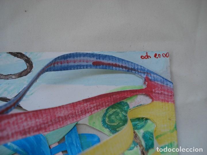 Otros objetos de arte: CUADRO SOBRE PAPEL TECNICAS MIXTAS FIRMADO - Foto 5