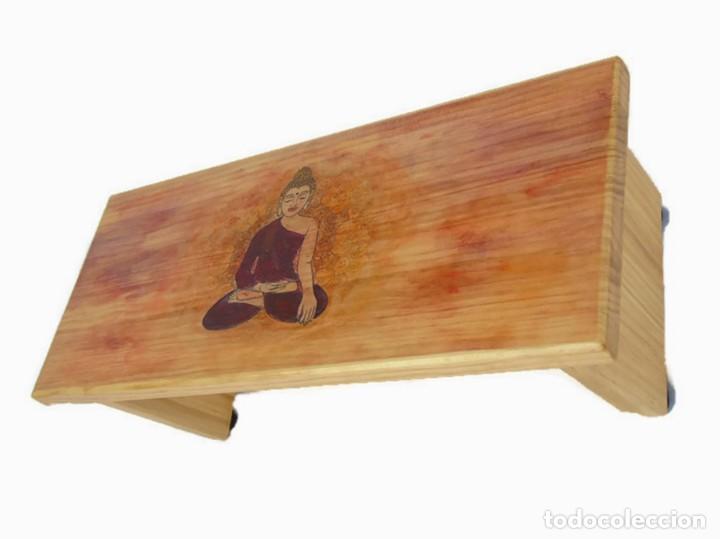 Otros objetos de arte: banco de meditacion pintado a mano buda - Foto 1