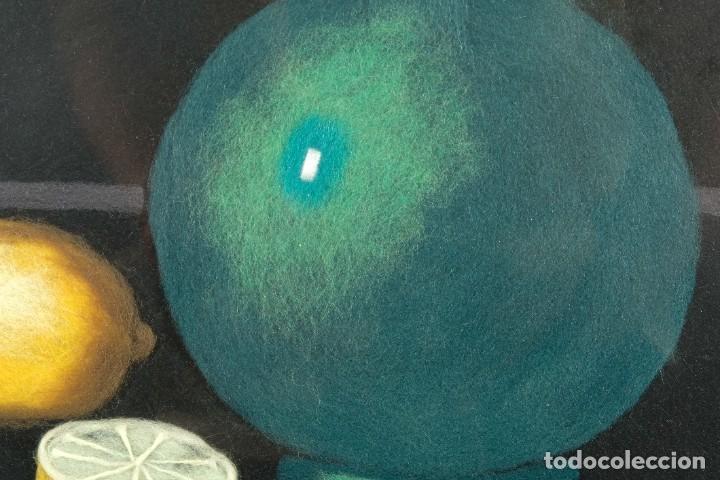Otros objetos de arte: Cuadro hecho con lana Bodeg&oacute;n limones y jarra - Foto 5