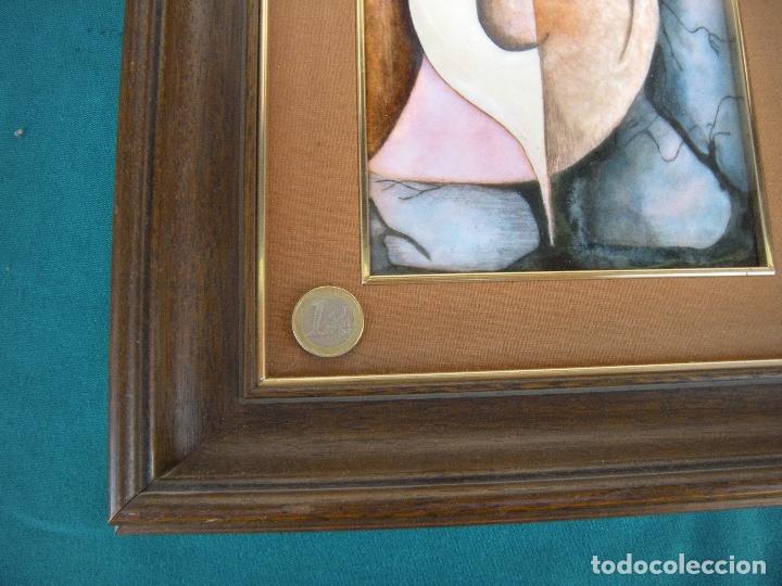 Otros objetos de arte: CUADRO ESMALTE SOBRE METAL. DE CALIDAD. - Foto 2