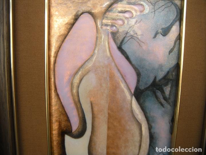 Otros objetos de arte: CUADRO ESMALTE SOBRE METAL. DE CALIDAD. - Foto 4
