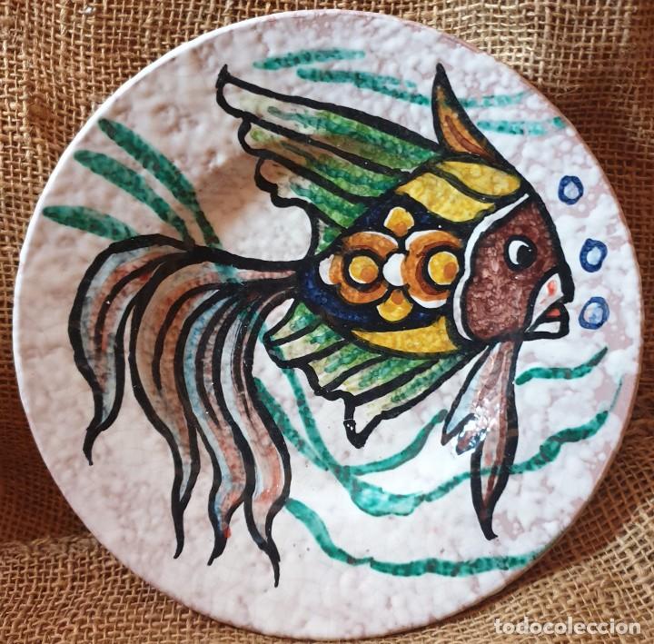 Otros objetos de arte: Juego de tres platos cer&aacute;micos &rdquo;peces&rdquo; - Foto 2