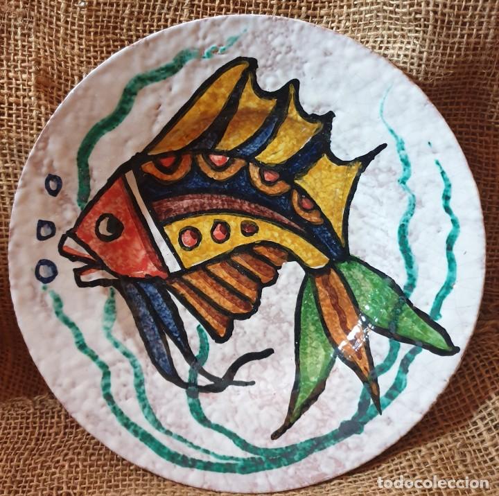 Otros objetos de arte: Juego de tres platos cer&aacute;micos &rdquo;peces&rdquo; - Foto 3
