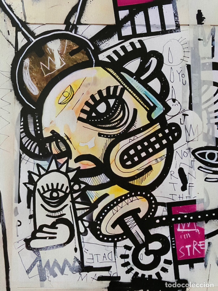 Otros objetos de arte: Lienzo &oacute;leo inyectado, reproducci&oacute;n Basquiat 50x50 - Foto 2