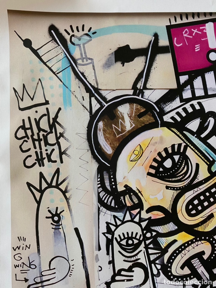 Otros objetos de arte: Lienzo &oacute;leo inyectado, reproducci&oacute;n Basquiat 50x50 - Foto 3