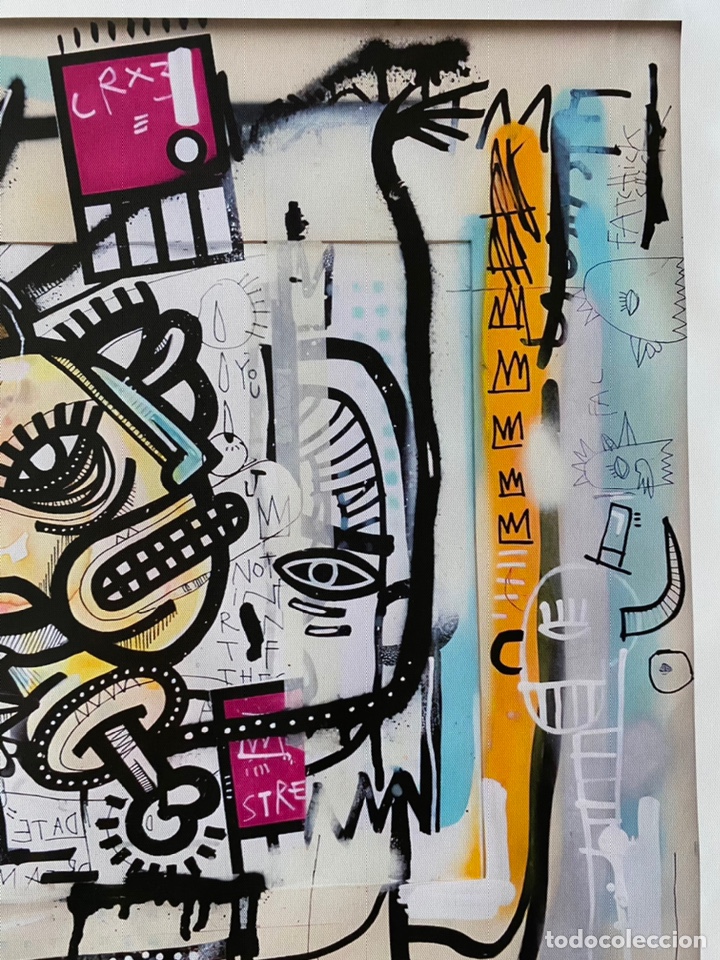 Otros objetos de arte: Lienzo &oacute;leo inyectado, reproducci&oacute;n Basquiat 50x50 - Foto 4