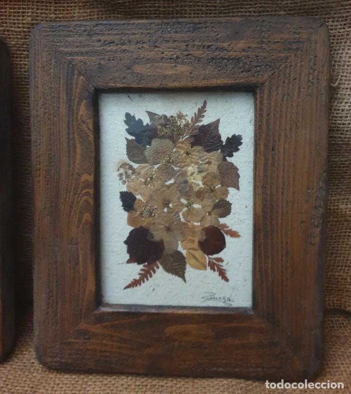 Otros objetos de arte: Pareja de cuadros hecho con hojas secas. - Foto 3