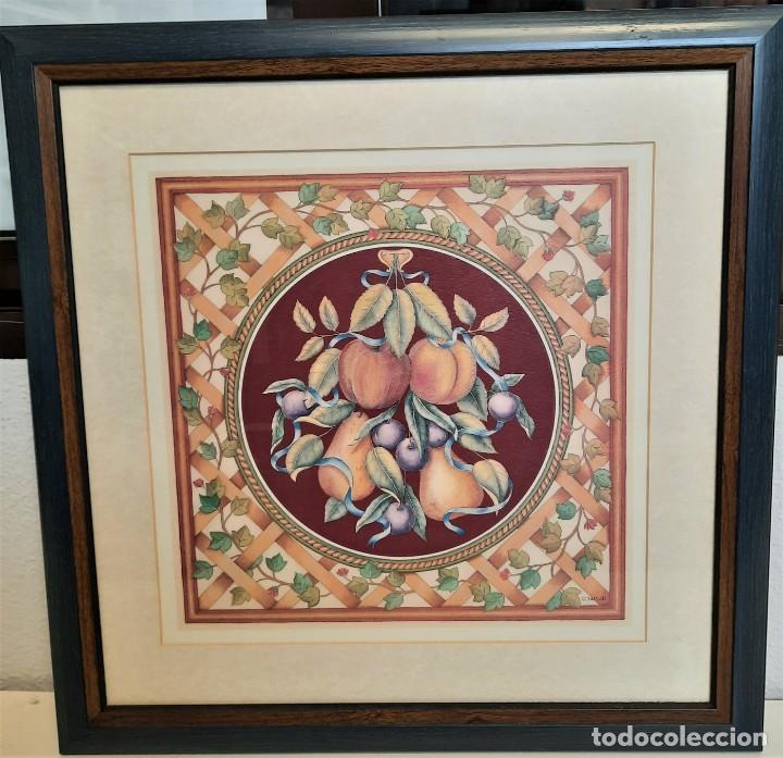 Otros objetos de arte: CUADRO LAMINA FRUTAS CON CRISTAL 46 X 46 - Foto 1
