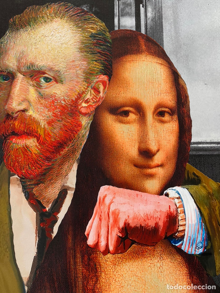 Otros objetos de arte: Pop Art Lienzo &oacute;leo inyectado Van Gogh y Mona Lisa - Foto 3