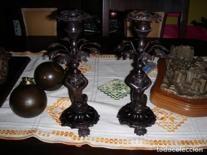 Otros objetos de arte: PRECIOSOS CANDELABROS DE BRONCE - Foto 2