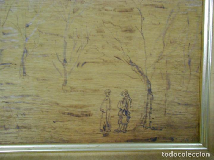 Otros objetos de arte: CUADRO PIROGRABADO CON MARCO - Foto 3
