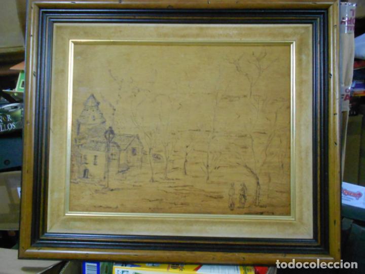 Otros objetos de arte: CUADRO PIROGRABADO CON MARCO - Foto 1