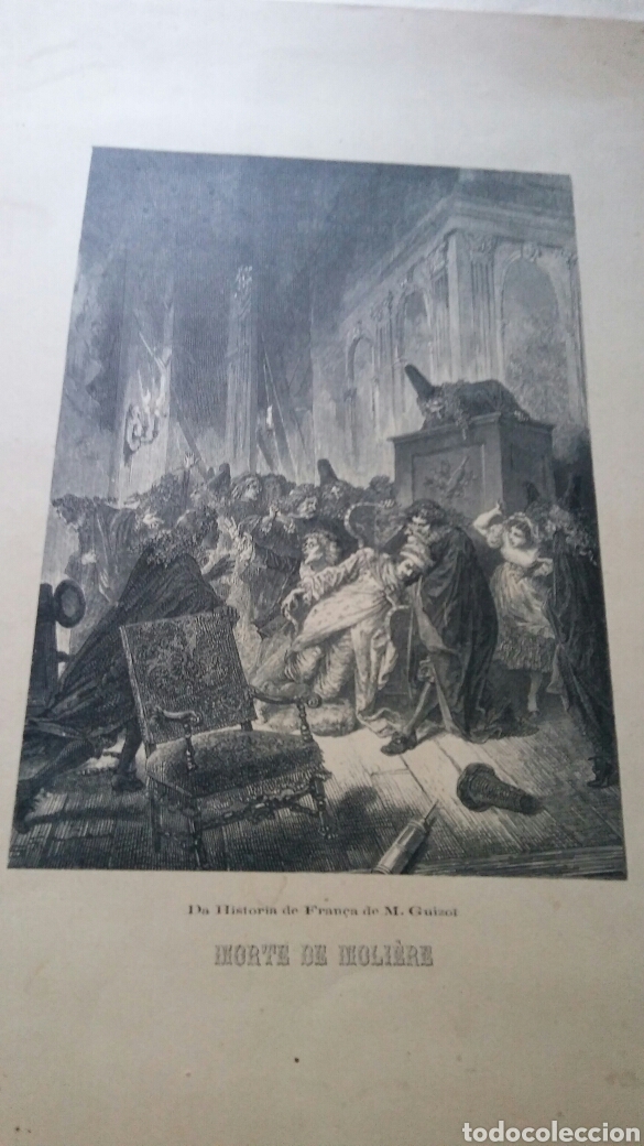 Otros objetos de arte: 2 laminas - Morte de Moliere y Los Girondinos - Foto 2