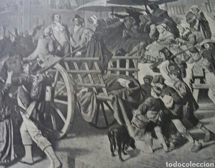 Otros objetos de arte: 2 laminas - Morte de Moliere y Los Girondinos - Foto 5