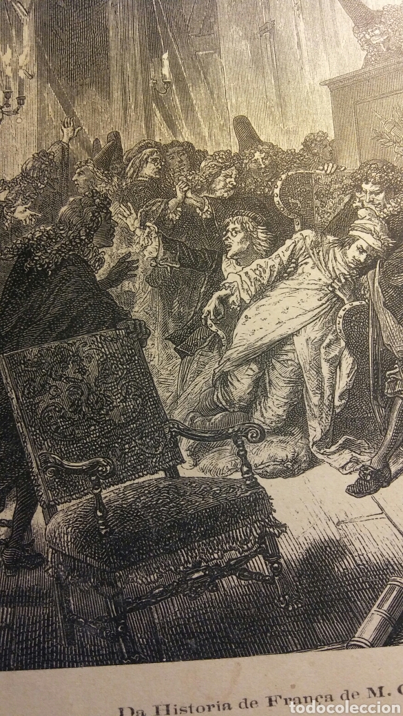 Otros objetos de arte: 2 laminas - Morte de Moliere y Los Girondinos - Foto 6