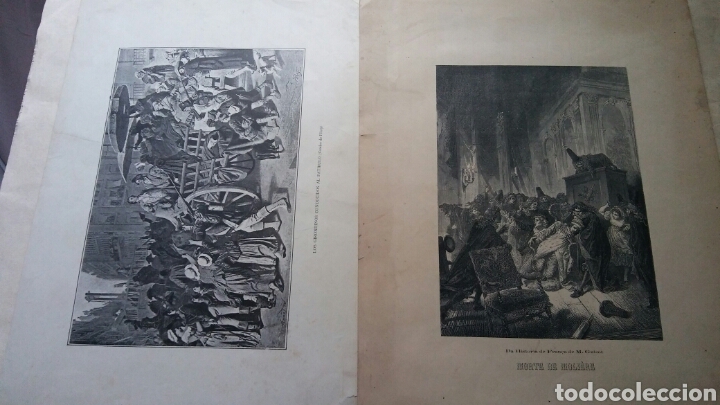 Otros objetos de arte: 2 laminas - Morte de Moliere y Los Girondinos - Foto 1
